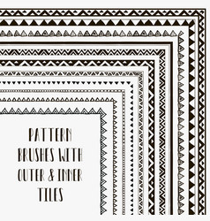 Pattern brushes with outer and inner tiles vector image