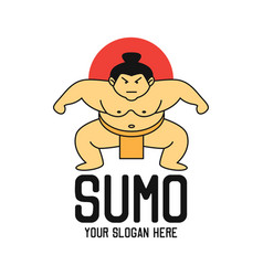 Sumo box logo design Royalty Free Vector Image