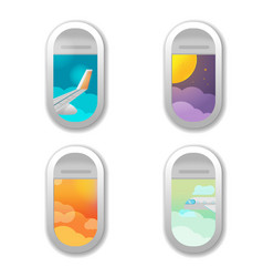 Window airplane different view background vector image