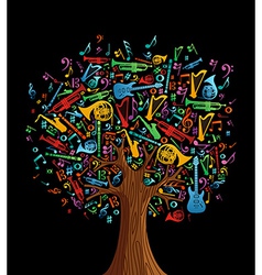 Abstract musical tree vector image