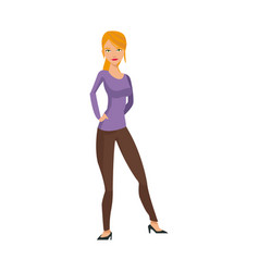 Beauty woman standing shopping concept vector image