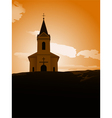 Sunset chapel vector image