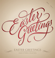 Easter greetings hand lettering vector image