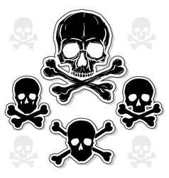 Set of Skulls with Crossbones vector image