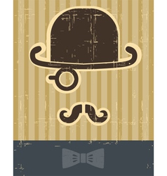 Gentlement with mustache and hat on vintage card vector image