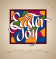 Easter joy hand lettering vector image