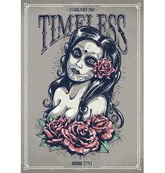 Day of dead sexy girl vector image