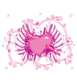 Heart with grunge and wings vector image