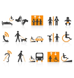 Accessibility icons set vector image