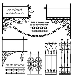 Set of forged metal elements vector image