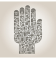 Hand the house vector image