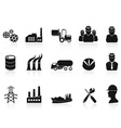 Black industry icons set vector image