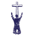 Man praises god for the forgiveness of his sins vector image
