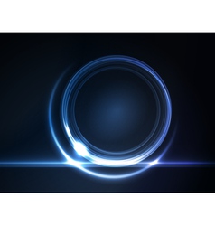 Blue glowing round frame vector image