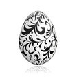Easter egg white with floral ornament vector image