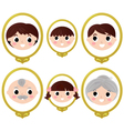 Family members vintage photos vector image