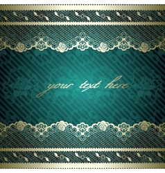 Lacy design on dark green vector image