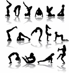 Yoga poses vector image