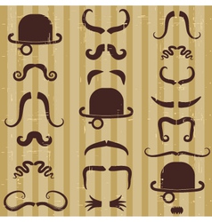 Gentlement with mustache and hat on vintage card vector image