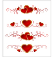 Floral and heart set vector image