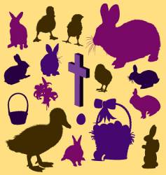 Easter silhouettes vector image