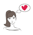 Beautiful girl thinking vector image