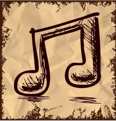 Double music note isolated on vintage background vector image