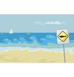 Seascape With Warning vector image