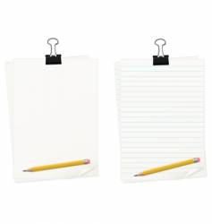 Clipped paper with pencil set vector image