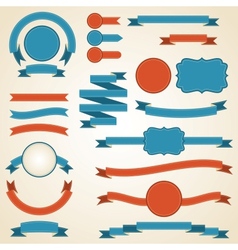 Set of retro ribbons and labels vector image