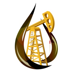 Stylized drop of fossil oil and the pump inside vector image