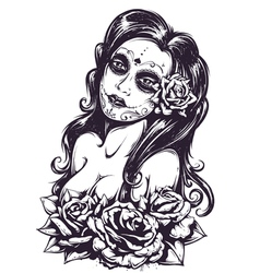 Day of Dead Girl 3 vector image