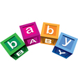 Wooden baby blocks vector image