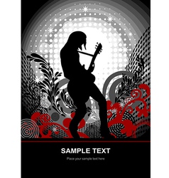 Music guitarist web and print template vector image