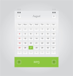 August 2013 Calendar vector image
