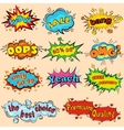 Comic sound effects in pop art style Sound vector image