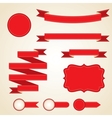 Set of curled red ribbons vector image