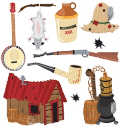Hillbilly clipart icons vector image