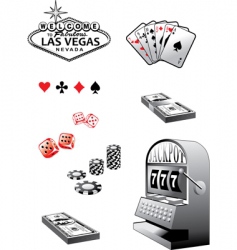 Casino elements set vector image