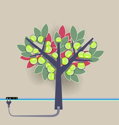 Electrical bulbs plugged tree Electrical bulbs plugged tree vector image