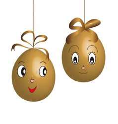 Character easter eggs vector image