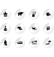 Stickers with thai icons vector image