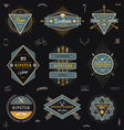 Set of hipster trendy emblems labels and sign vector image