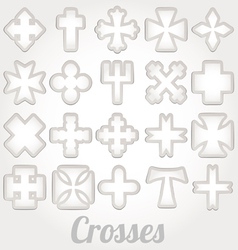 Set crosses various religious symbols vector image