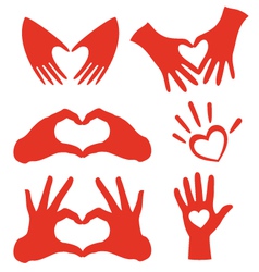 Heart hands set Heart hands set vector image