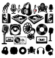 Set of retro templat for karaoke disco party vector image