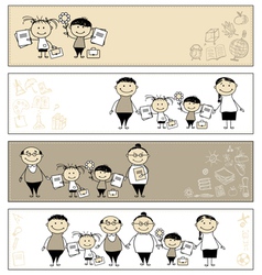Back to school children banners vector image