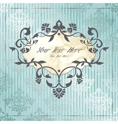 Elegant label in silver and blue vector image