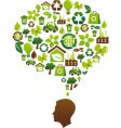 Brain and eco icons vector image