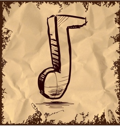 Music note icon isolated on vintage background vector image